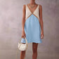 Women's V-neck Loose-fitting Sleeveless Shirt Color-matching Dress