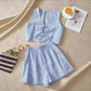 Loose Back Patch Pocket Striped Suit