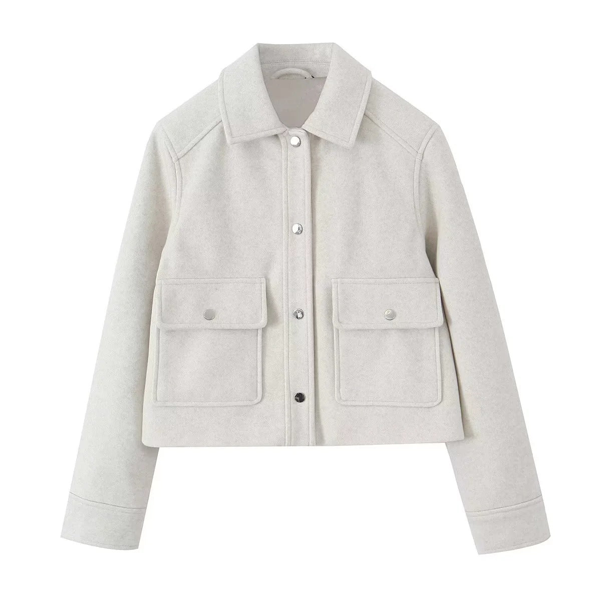Veste courte douce et décontractée pour femme