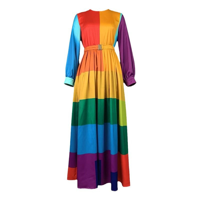 Robe imprimée coupe-taille pour femme