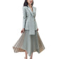 Fashion Elegant Stitching Contrast Color Female