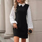Robe à manches longues avec coutures tendance pour femme