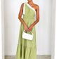 Women's Fashion Casual Pure Color Tied Dress