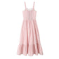 Retro Plaid Pastoral Style Lace-up Bow Dress