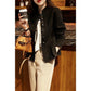 Manteau court à col montant et à volants pour femme