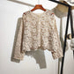 Women's French-style Lace Embroidered Hollow-out Top