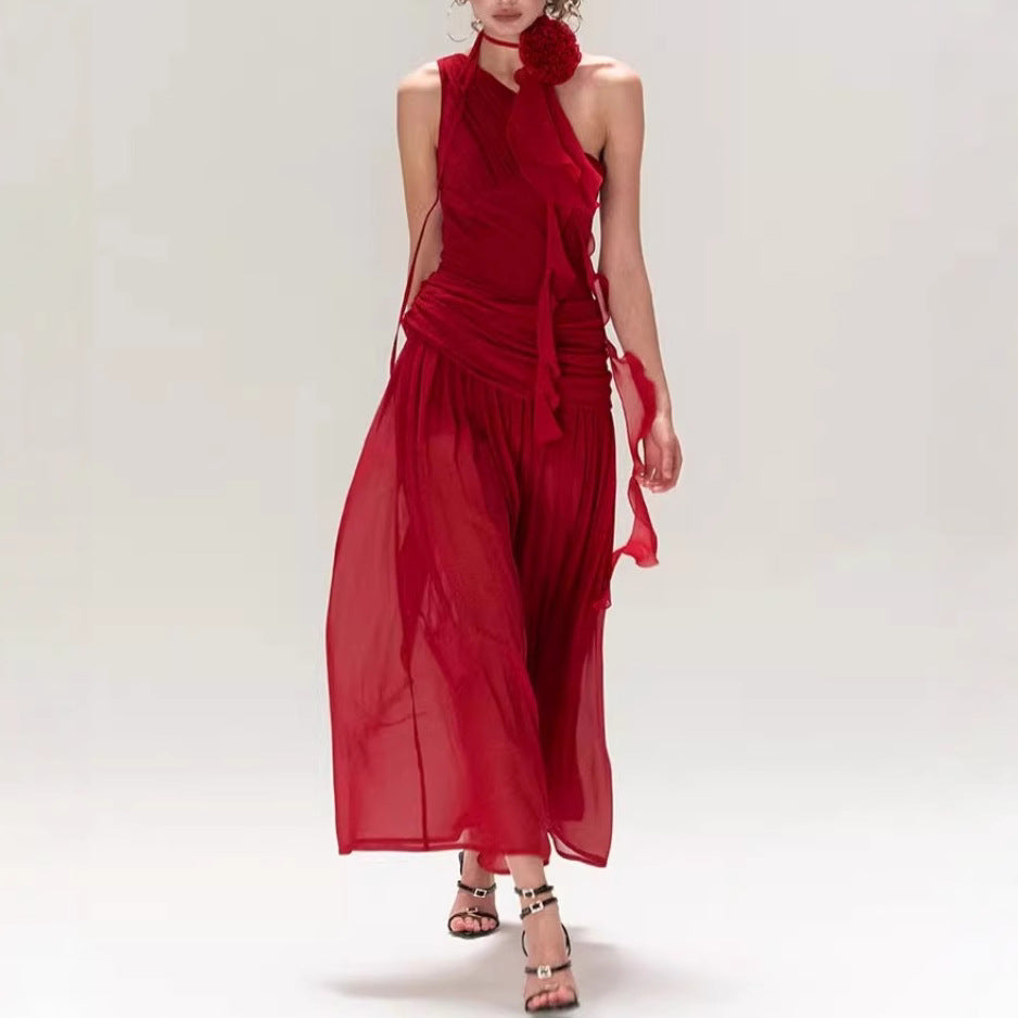 Spring And Summer High Waist Sleeveless Dress