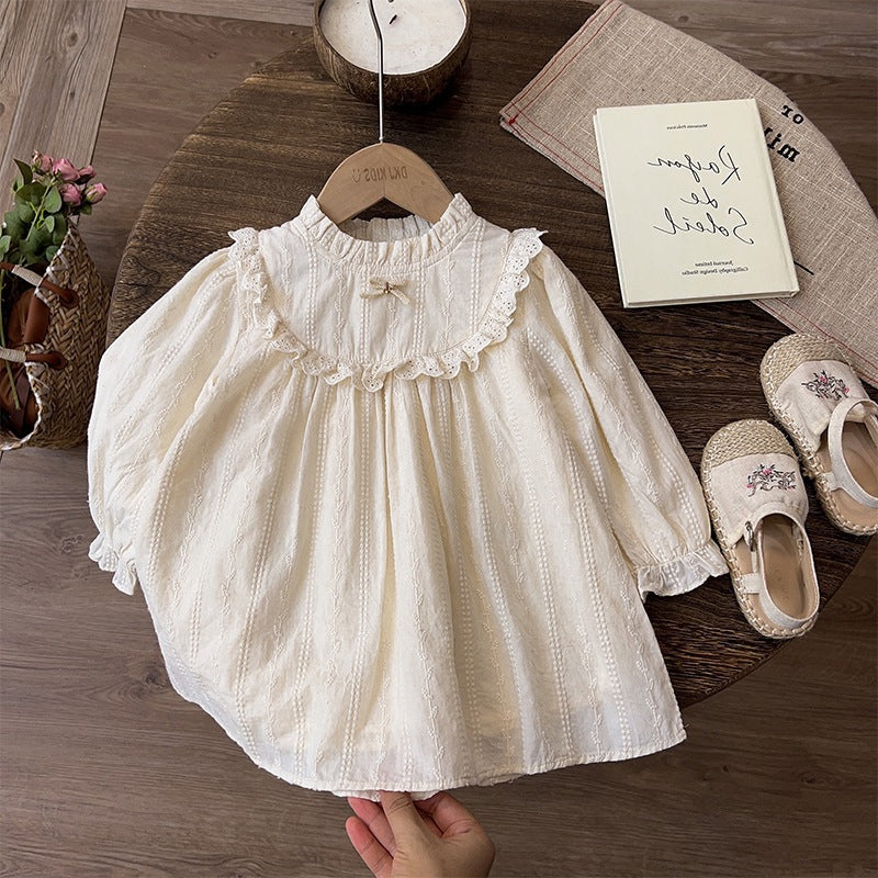 Vêtements pour filles Robes Bébé Dentelle Dentelle Découpe Princesse Robe