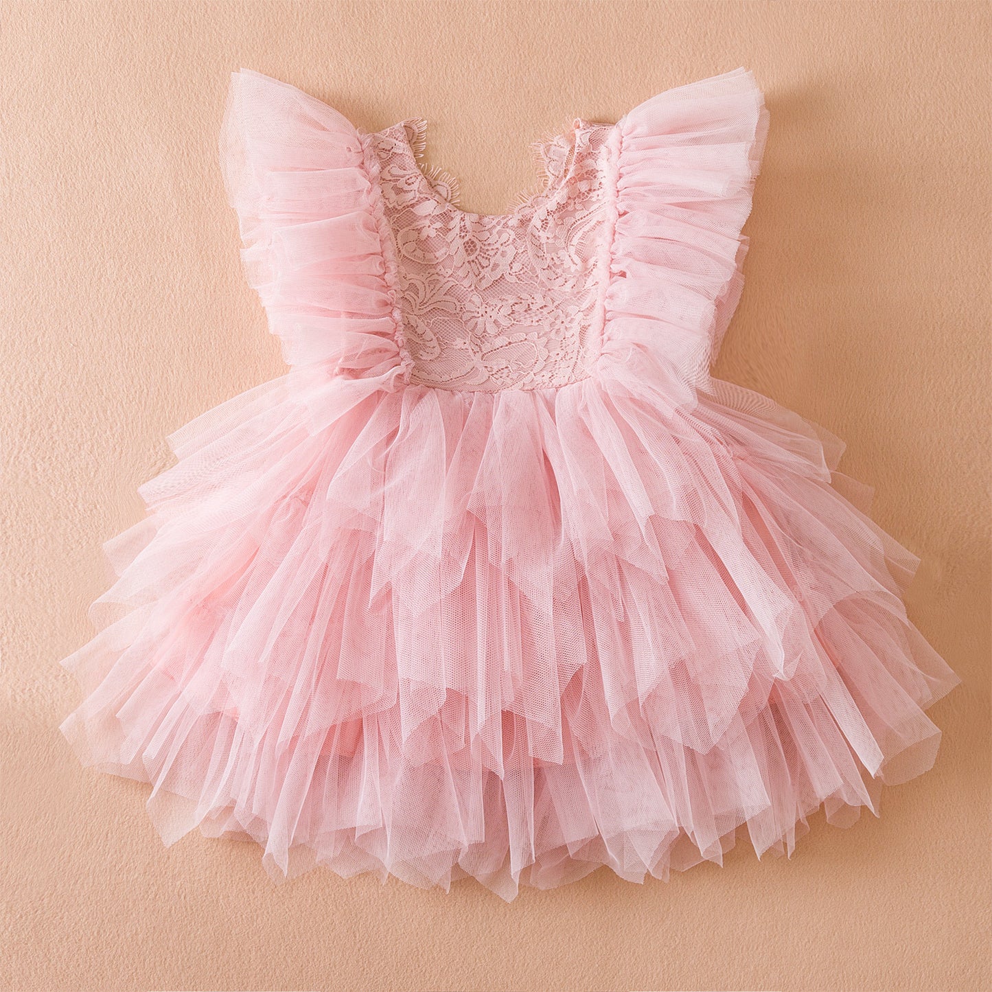 Robe de princesse en maille brodée de dentelle pour filles, nouvelle collection d'été