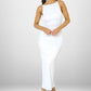 Sleeveless White Dress Women's Clothing