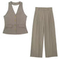 Women's Waistcoat Linen Vest Suit