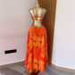 Printed Sling Tube Top High Waist A- Line Dress