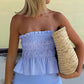 Tube Top Shorts Striped Casual Suit