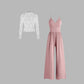 Lace Long Sleeve Sling Slim Fit Bodysuit V-neck Wide Leg Suit