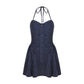Robe dos nu à taille ajustée pour femmes de minorités féminines
