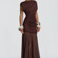 Mesh Stitching Long Dress Irregular Dress