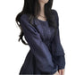 Pleated Design Small Lace-up Waist-controlled Slimming Dress
