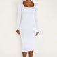 Round Neck Fleece Thickened Slim Fit Hip Skirt