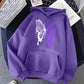 Sweat à capuche à motif papillon blanc et violet