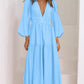 V-neck Waist-controlled Long Sleeves Dress Women