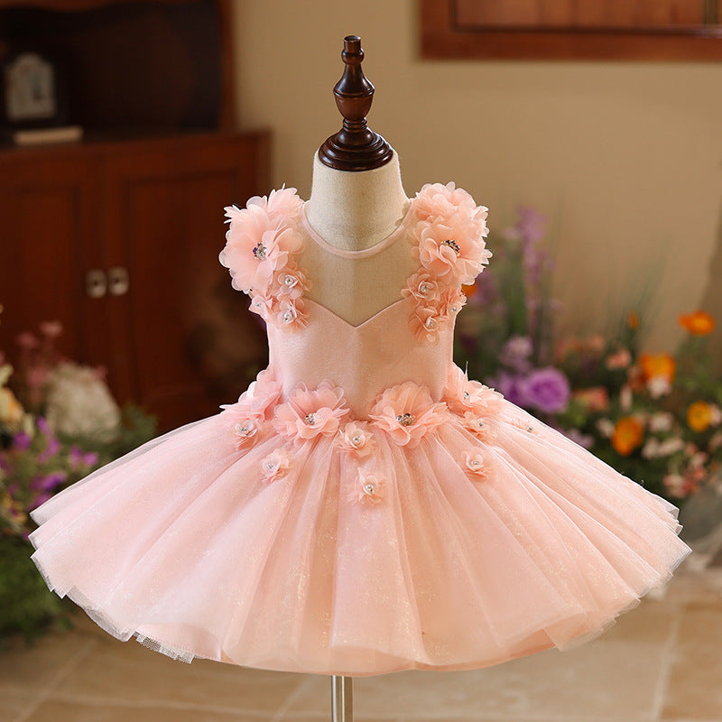 Flower Girl Wedding Dress Girl Niche High-end Children Princess Dress