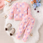 Creative All-match Girls' Long Sleeve Waffle Printing Suit