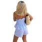 Tube Top Shorts Striped Casual Suit