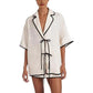Women's Casual Short Skirt High Waist Simple Cotton Casual Pajamas Suit