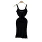 High Slim Looking Base Hip Skirt Square Collar Vest Skirt