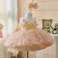 Robe pour enfant avec écharpe contrastée, style Mori, parapluie, princesse, pour fille
