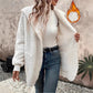 Cardigan à capuche en velours double face à motif ondulé décontracté