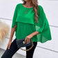 Women's All-match Round Neck Solid Color Layered Cape Sleeve Chiffon Shirt