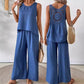 Women's Sleeveless Solid Color Back Hollow Lace Suit