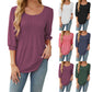 Round Neck Drawstring Half Sleeve Women's T-shirt Tops
