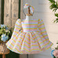 Robe de princesse parapluie à manches longues et rayures mignonnes