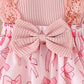 Robe de bébé bicolore à manches en dentelle pour fille