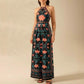 Women's Fashion Printed Sleeveless Halter Wide Leg Jumpsuit