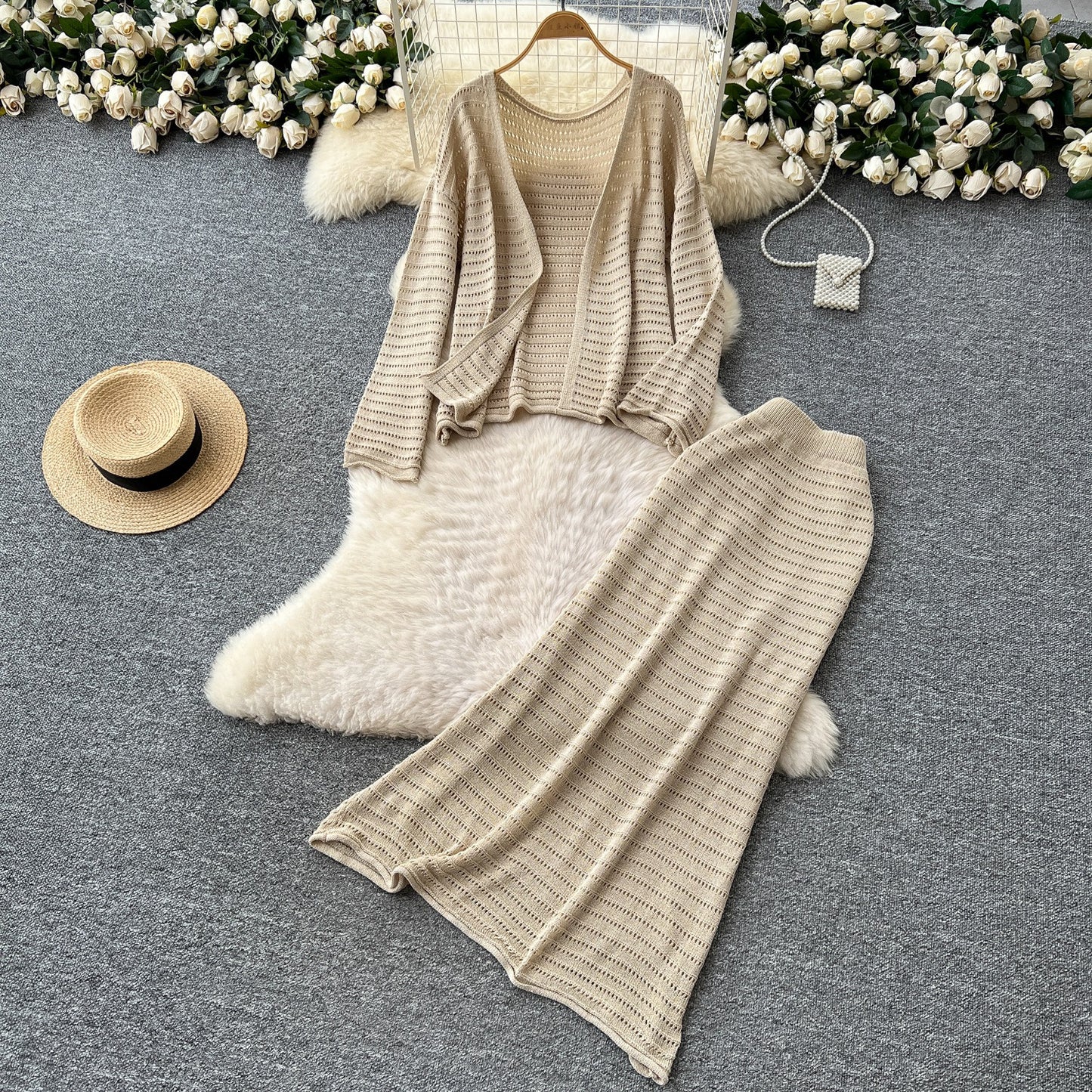 Coat High Waist Skirt Two-piece Set