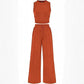 Trousers Elastic Waist Loose-fitting Sleeveless Shirt Suit