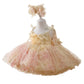 Robe pour enfant avec écharpe contrastée, style Mori, parapluie, princesse, pour fille
