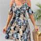 Casual Printing Short Sleeve Strappy Dress