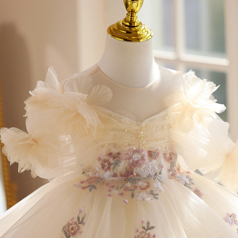 Robe de princesse d'anniversaire pour filles d'un an, robe de célébration de style occidental, défilé de piano, performance