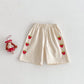 Baby Cute Patch Strawberry Vest Children Korean Casual Pants