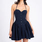 Robe dos nu à taille ajustée pour femmes de minorités féminines