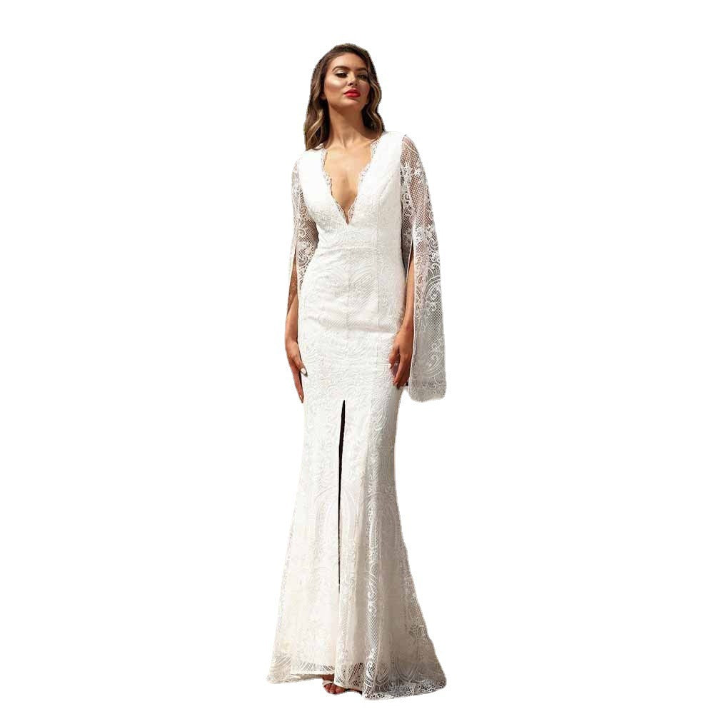 Street Shot Slimming White Banquet Dress