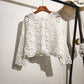 Women's French-style Lace Embroidered Hollow-out Top
