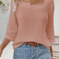 Women's Autumn Simplicity Solid Color Long-sleeved V-neck Top