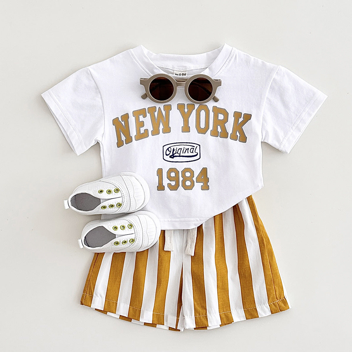 Children's Summer T-shirt Suit Letter Printing
