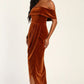 Women's Personalized Velvet Off-shoulder Dress