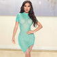 Mesh Drilling See-through Dress Women